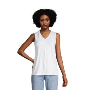 Lands end white trim tank top